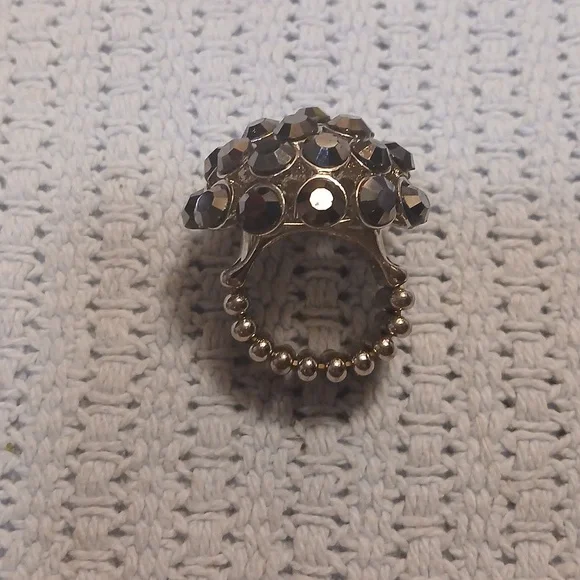 Colorful Vintage Gemstone Brooch and Black Gem Ring Set - Picture 11 of 14